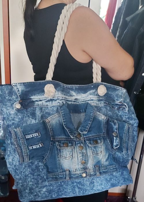 Duża torba jeansowa