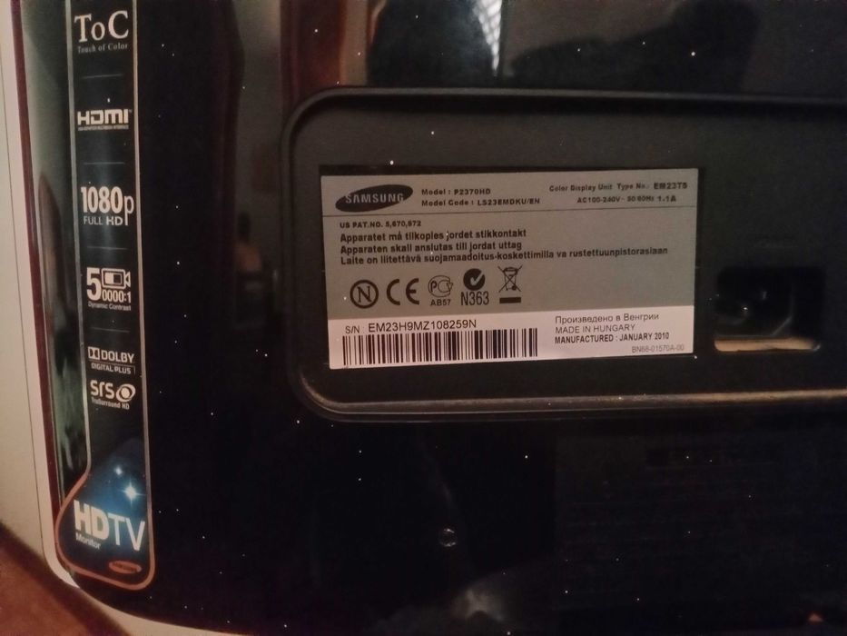 Monitor TV Samsung 23" | Full HD |PC Consolas TV | Cabo HDMI selado incluído