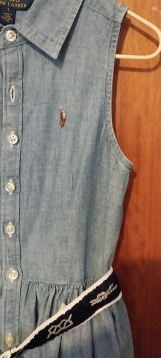 Vestido de ganga Ralph Lauren - 7 anos - COMO NOVO