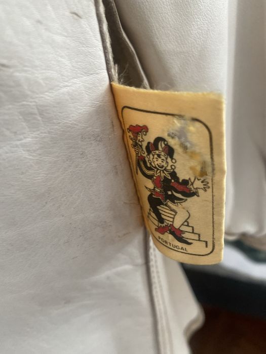 Casaco  em pele bege com bolsos - anos 50 - Vintage