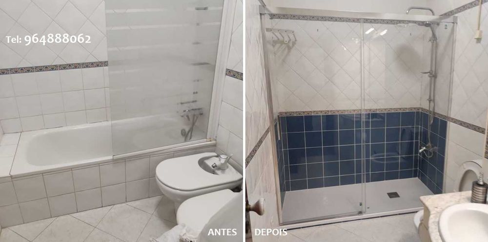 Banheira -» Base de duche - SUBSTITUIÇÃO