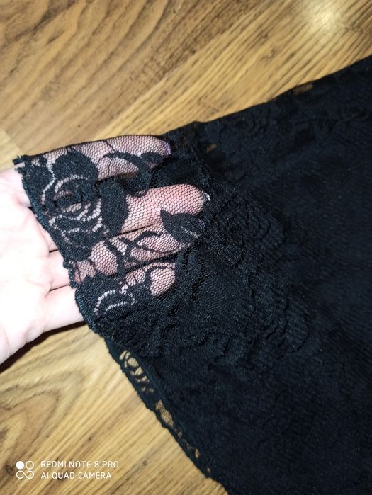 R34 piekna koronkowa sukienka czarna