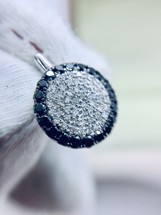 Золотые сережки с белыми и черными бриллиантами. Сова. На заказ!