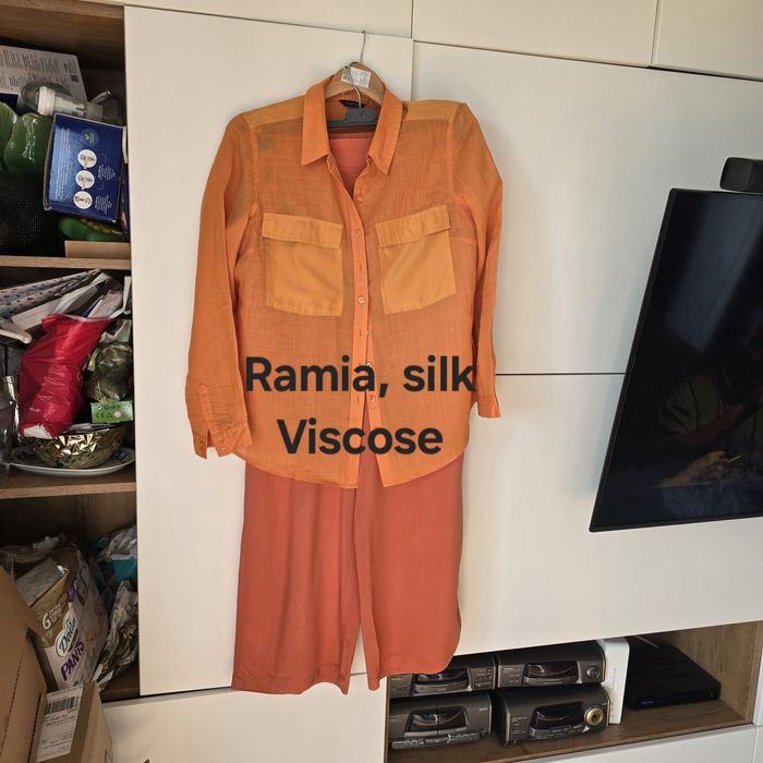 Komplet koszula spodnie kuloty culotte xxl 44 ramia silk viscose Zara