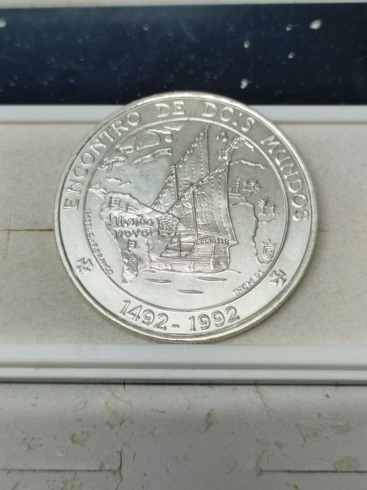 Moeda 1000$00 Encontro de 2 Mundos 1992 / Prata