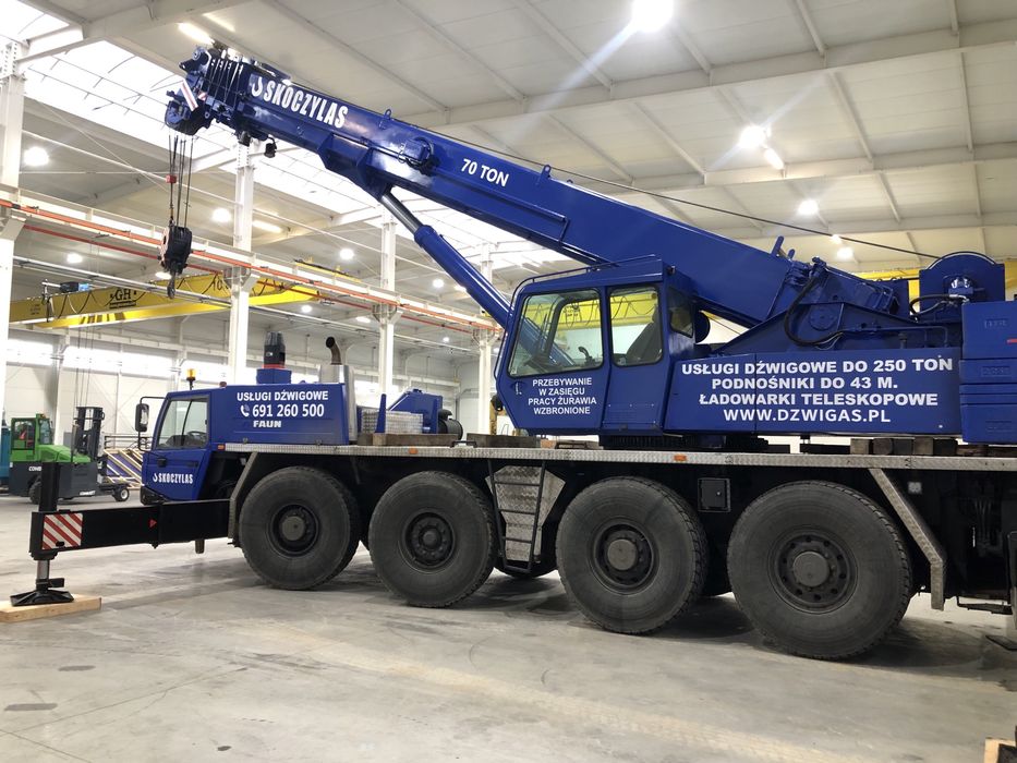 Usługi dźwigowe 70TSkoczylas dżwigi żuraw Krotoszyn hds manitka zwyżka