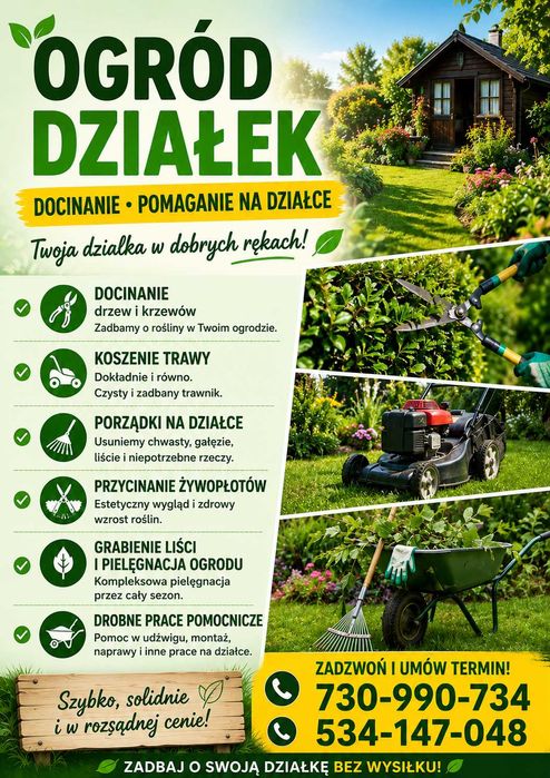 Pomoc na działce - prace działkowe - docinanie - koszenie