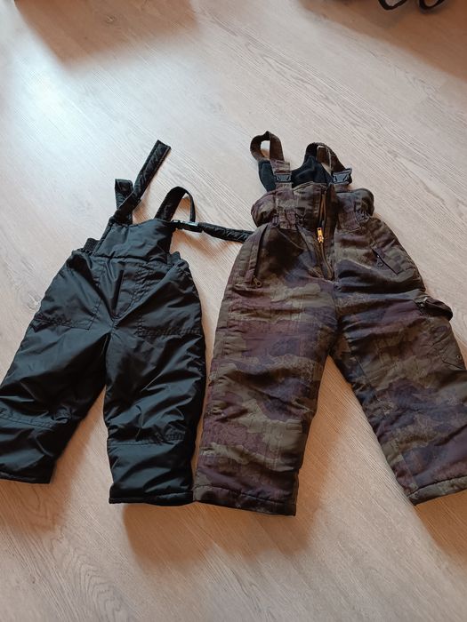 2x ogrodniczki na śnieg r 86/92