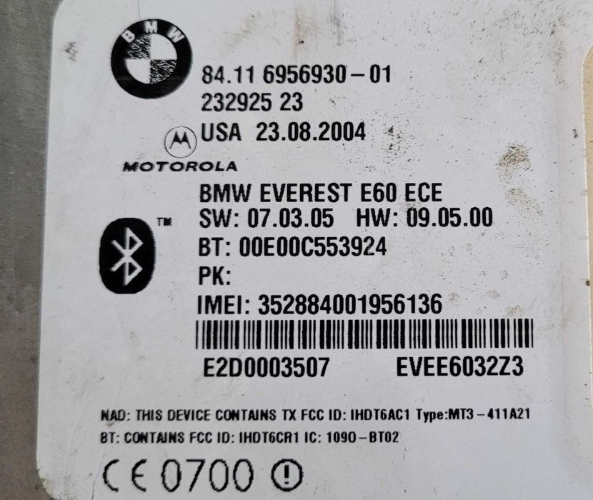 Moduł bluetooth telefonu BMW 5 E60 E61 E63 E64 E90