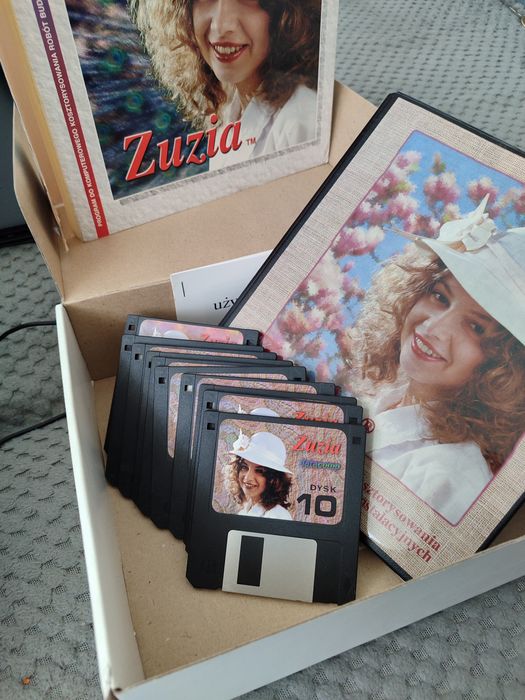 Unikat! Program ZUZIA - Big Box, 10 dyskietek, Amplus, Retro PC