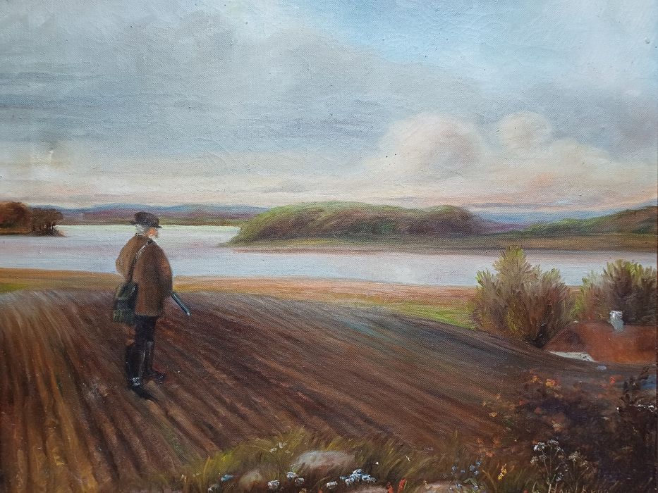 Stary obraz na płótnie sygnowany  .