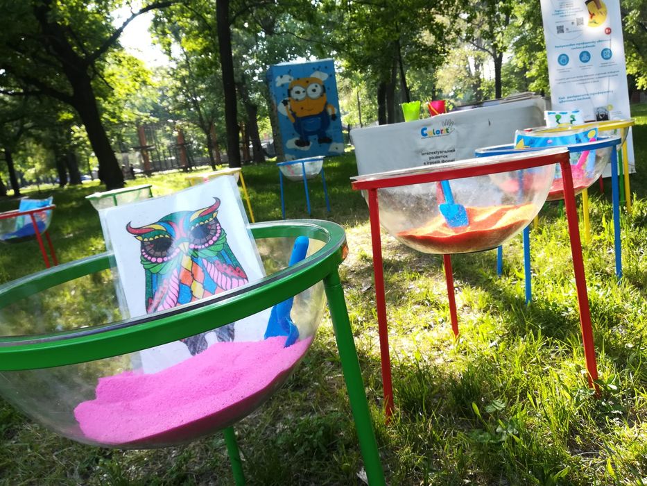 Мастер-класс. Раскраски цветным песком. Мастер-класс на выезд