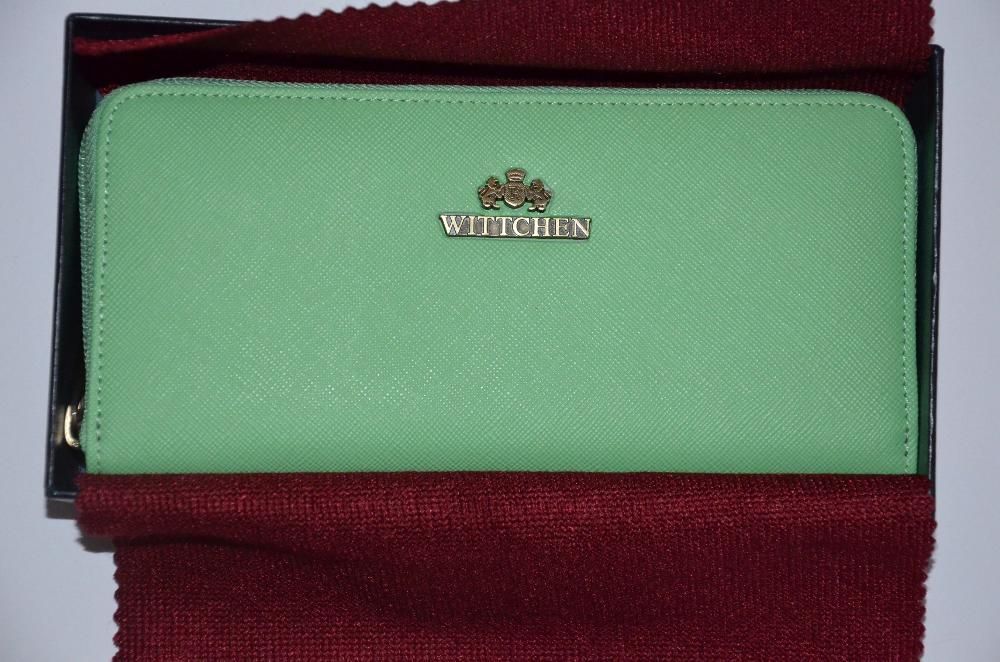 WITTCHEN skórzany portfel damski zielony ORYGINAŁ