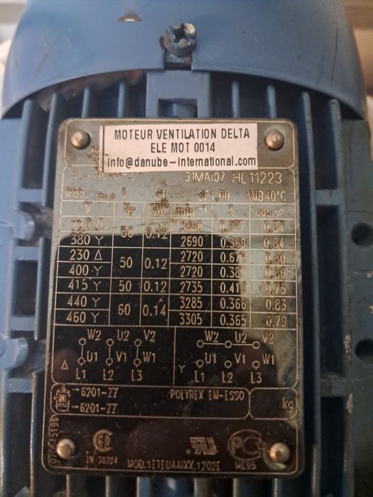 2 Motor Elétrico Trifásico WEG Delta 0.12 kW IP55 (Usado)