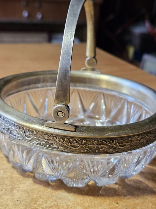 Цукерниця,срібло 875*,кришталь