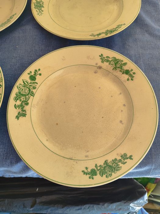 Lote 4 Pratos Antigos – Fábrica Cerâmica Lusitânia (Coimbra, Anos 30)