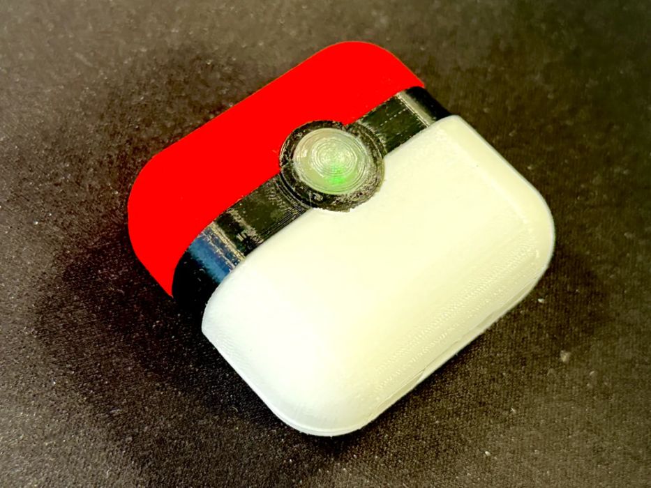 Capa Protetora "PokePods" para AirPods 4 (Estilo Pokeball)