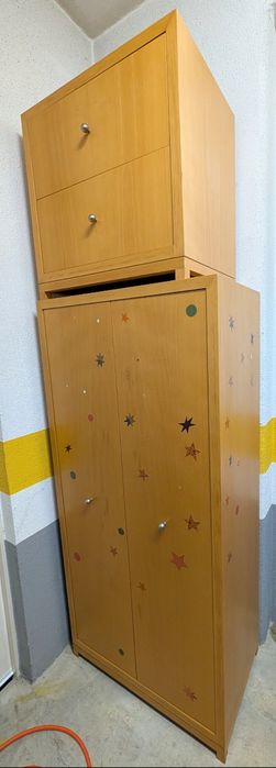 Conjunto de 2 móveis madeira maciça