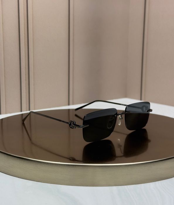 Сонцезахисні окуляри Gucci GG1703S срібні безоправні прямокутні сіра лінза унісекс