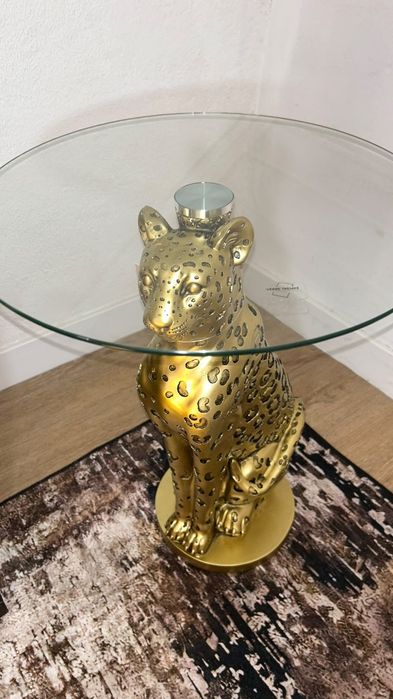 Mesa de apoio leopardo dourado - nova!