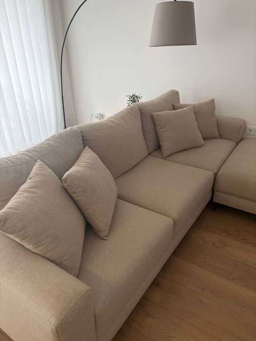 Sofá com puff modular