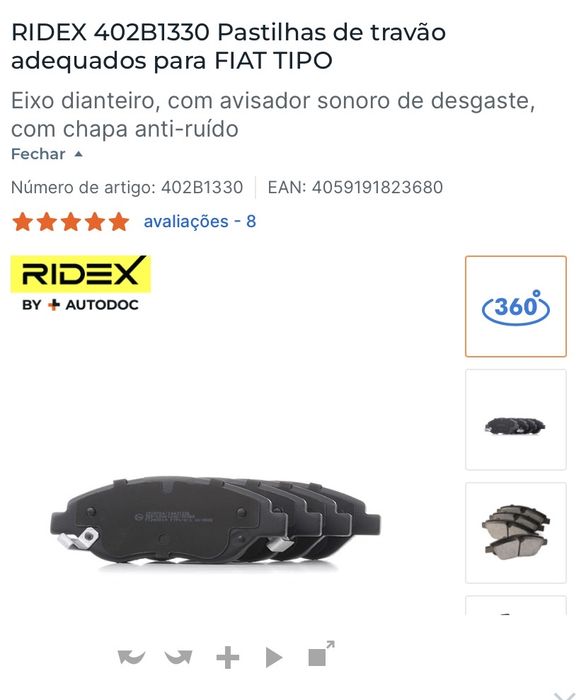 Pastilhas de travão Ridex eixo dianteiro