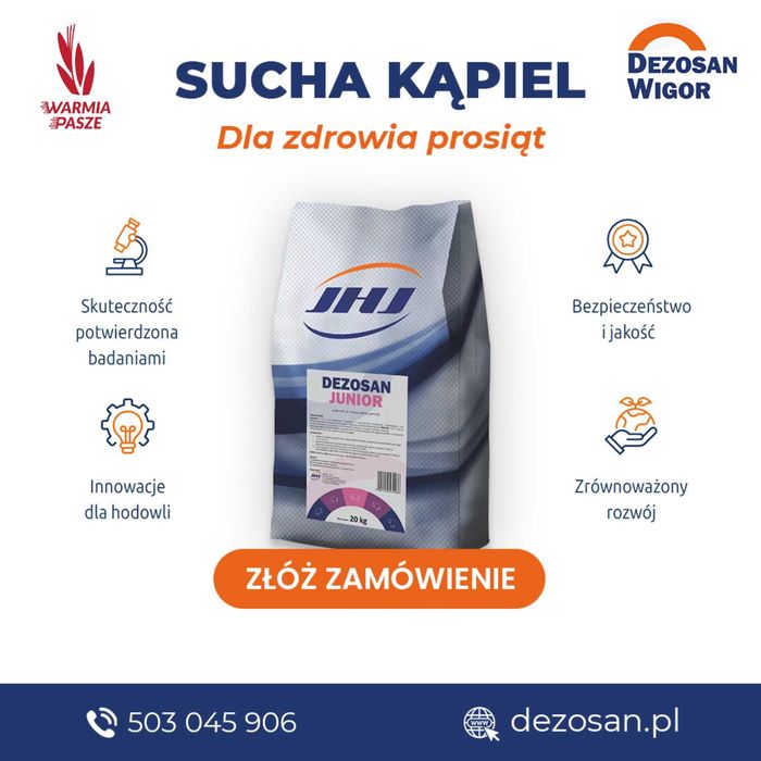 Sucha kąpiel dla prosiąt Dezosan Junior higiena prosiąt 1200kg