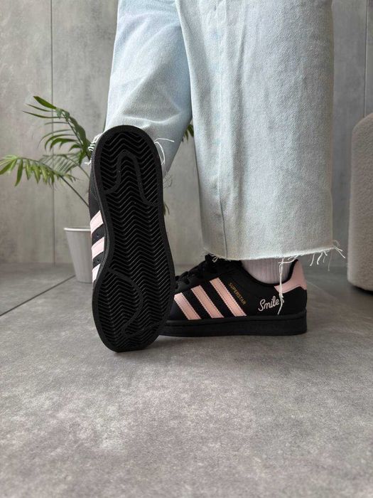 !SALE! Adidas Superstar Smile Black/Pink 36 37 38 39 40 41