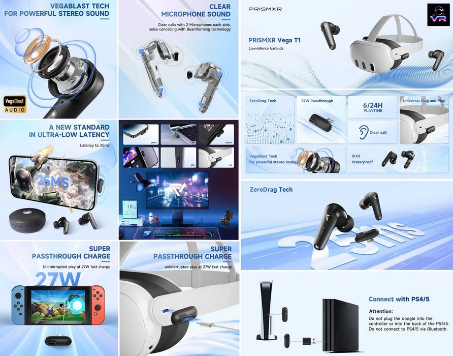 ‼️ Гарнітура 360° PRISMXR Vega T1 (PlayStation 5, Steam Deck, Quest 3) USA
