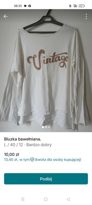 Bluzka bawełniana. Firma Vintage.
