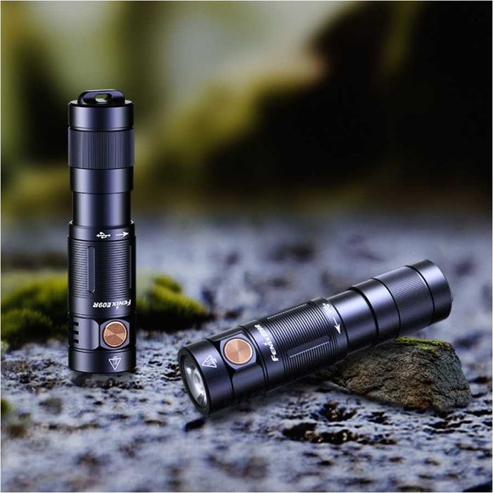 Fenix E09R Latarka akumulatorowa LED czarna 600lm ZASIĘG 124 metry!