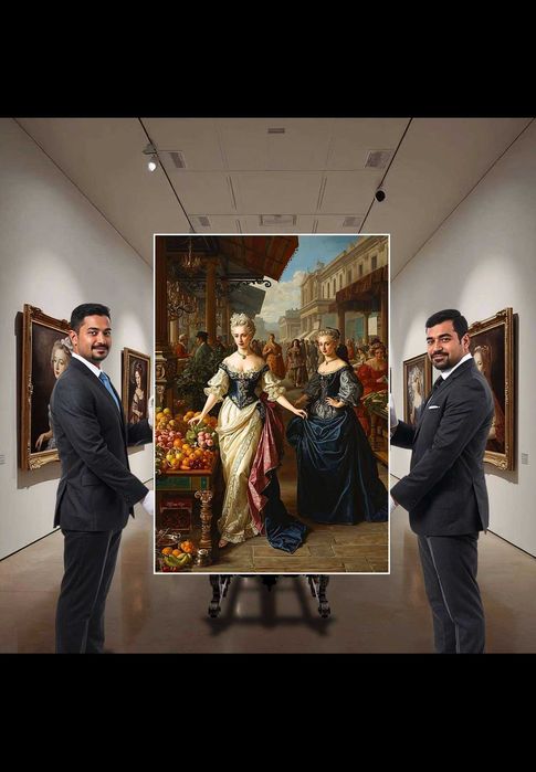 Obraz na płótnie - cykl "Na Targu" - wielkość 75cm x 108cm
