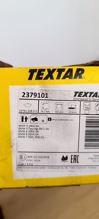 Pastilhas travão frente BMW E60