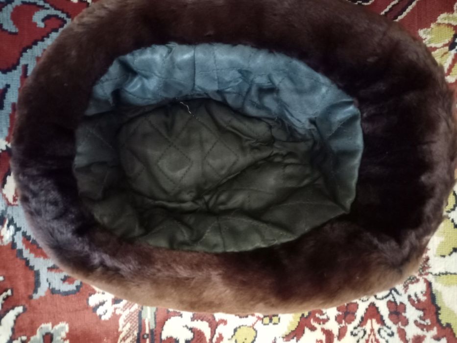 Шапка мужская натуральная цигейка овчина б/у