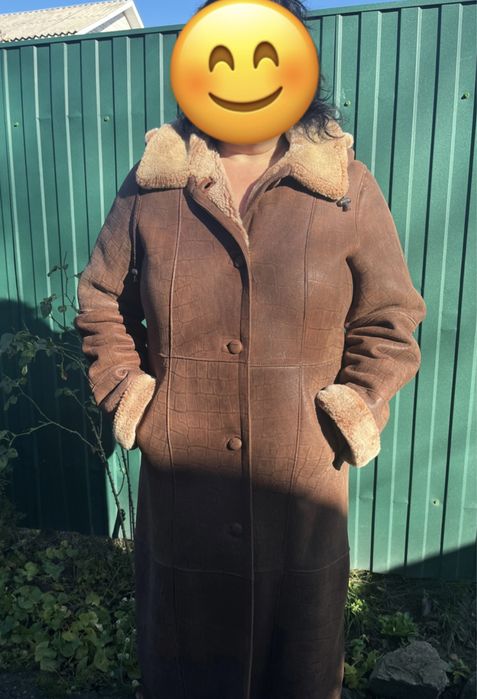 Зимня шкіряна дублянка