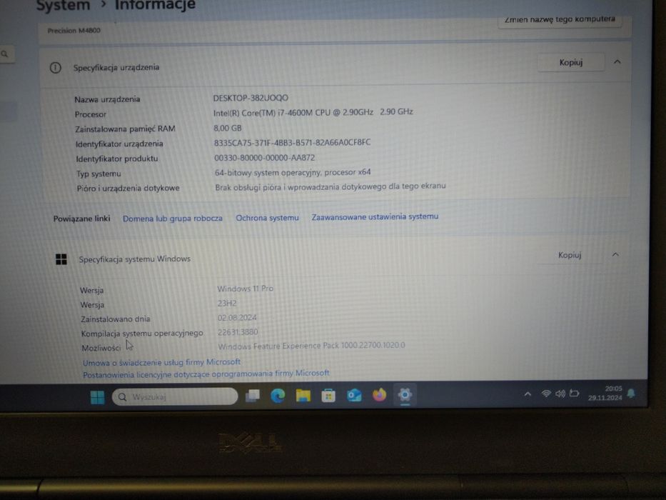 Laptop Dell Precision M4800