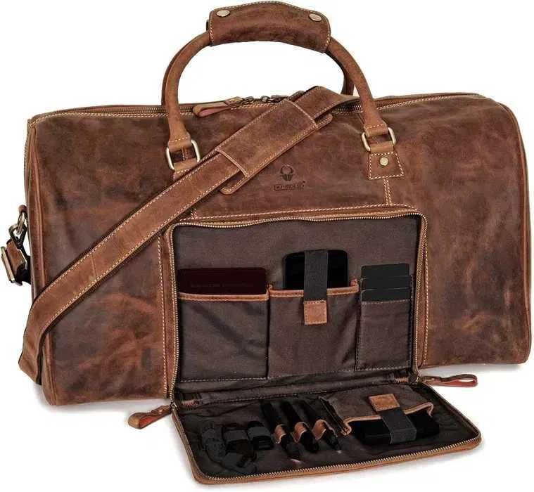 Torba podróżna skórzana- brązowa w stylu Vintage XL DONBOLSO