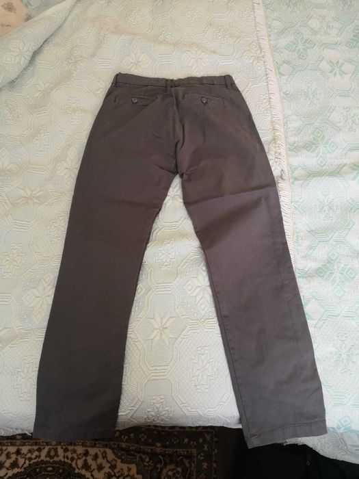 Calças chino (sarja) cinzentas- Lefties