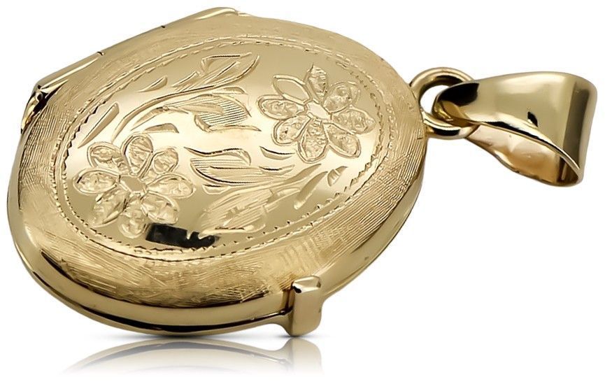 Złota zawieszka włoska 14k 585 puzderko owal cpn062y Gdańsk biżuteria