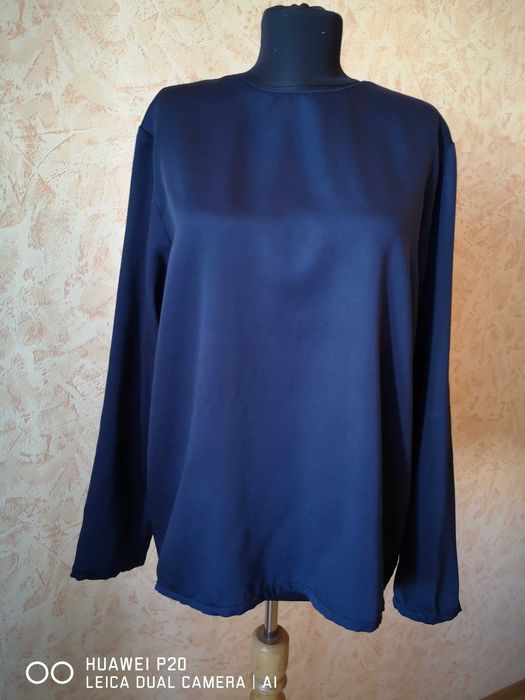 Жіноча блуза із тонкої вовни темносиній колір М/L