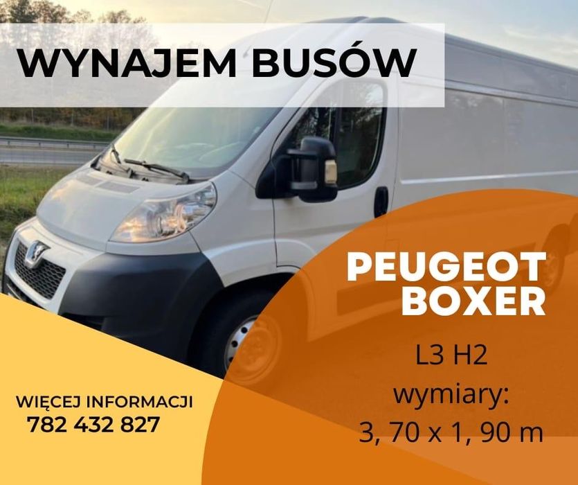 Peugeot Boxer L3H2 Blaszak , Wynajem , Wypożyczalnia , Wynajem Busa
