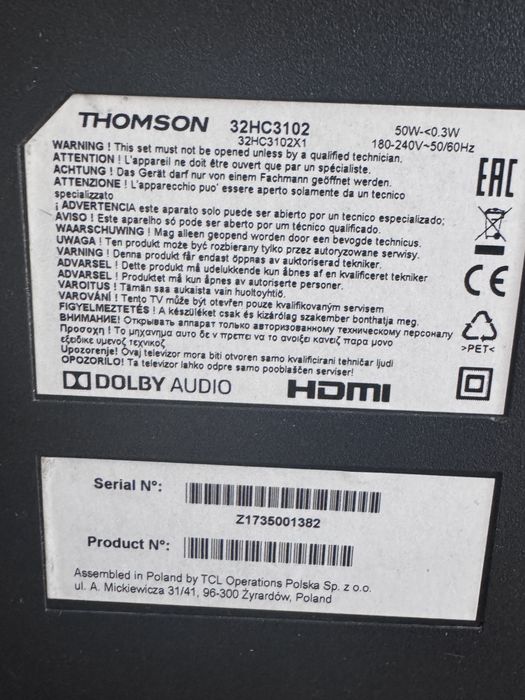 Телевізор Tompson 32" 32HC3102