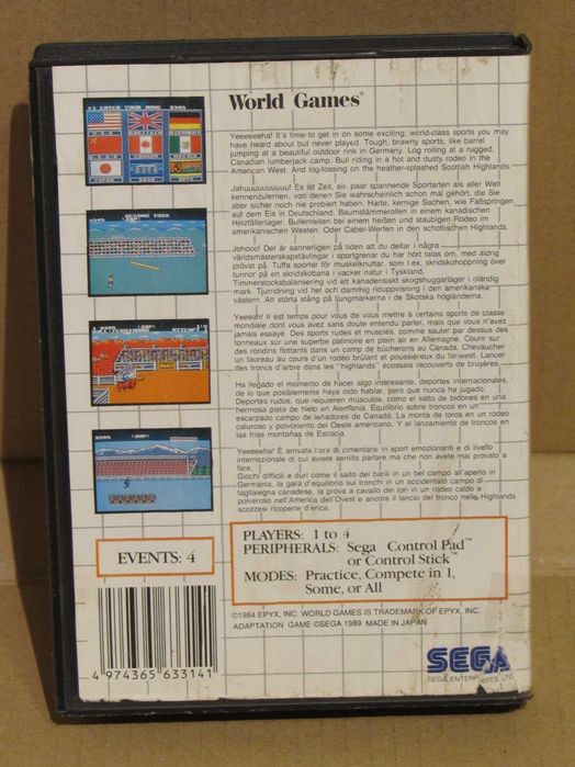 Jogo Sega Master System World Games completo