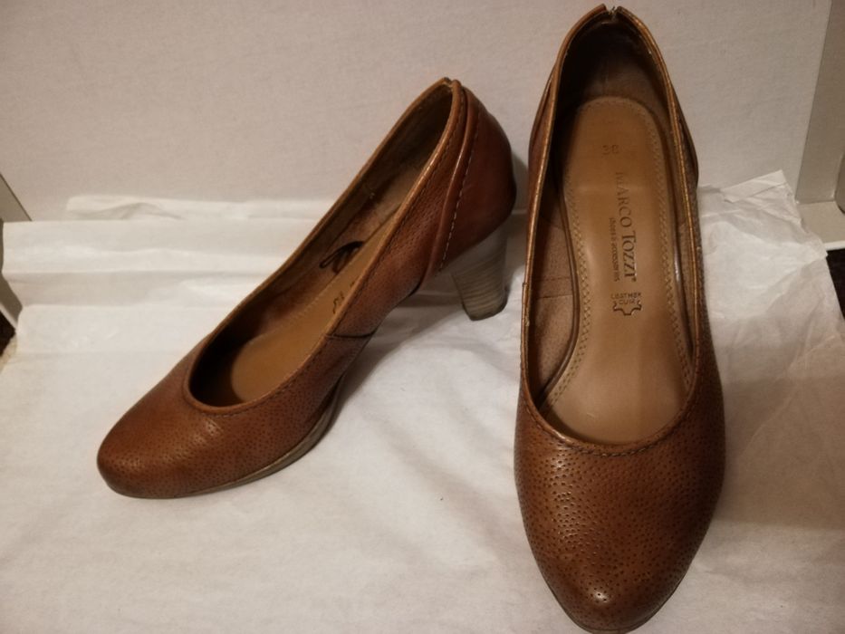 Buty na obcasie Marco Tozzi 100% skóra naturalna r. 38