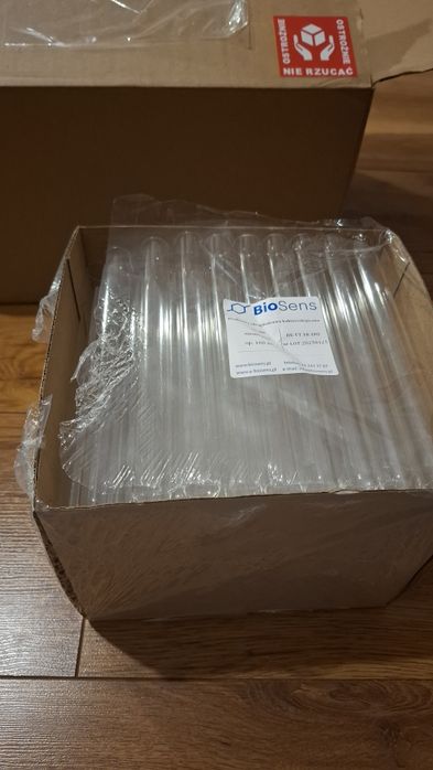 Probówki szklane okrągłodenne 100 sztuk, szkło laboratoryjne