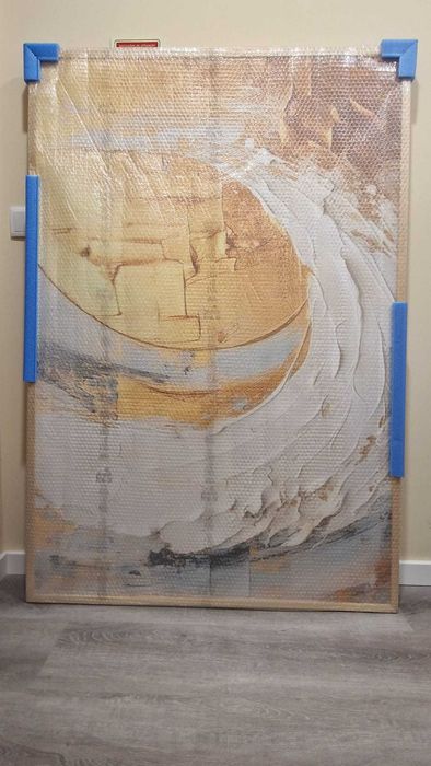 Pintura abstrata - Vortice Ocra Astratto 150x100cm