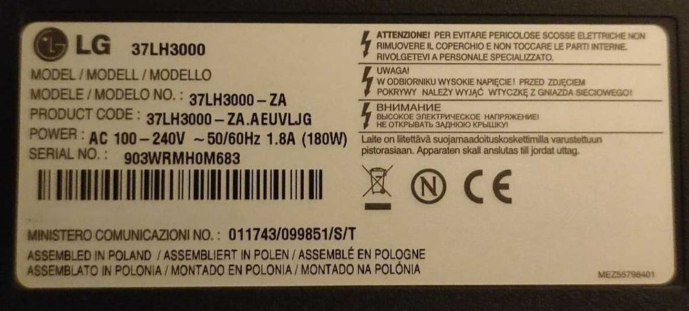 Telewizor LG 37 cali 37LH3000