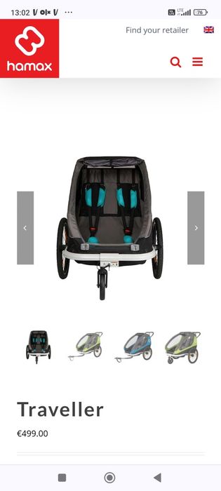 Nowy Hamax Traveller 2w1 przyczepka rowerowa dla dwojki dzieci