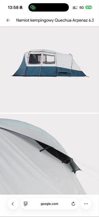 Namiot kempingowy Quechua Decathlon Arpenaz 6.3 fresh & black