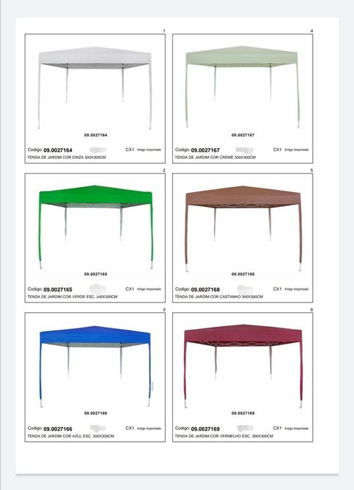 Tendas pop-up 3x3 varias cores